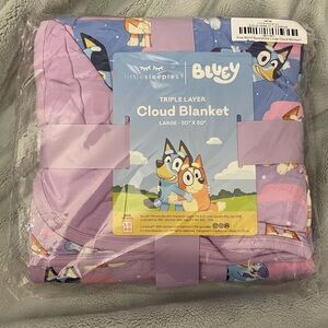 Little Sleepies Bluey Triple-Layer Cloud Blanket - Pink & Purple